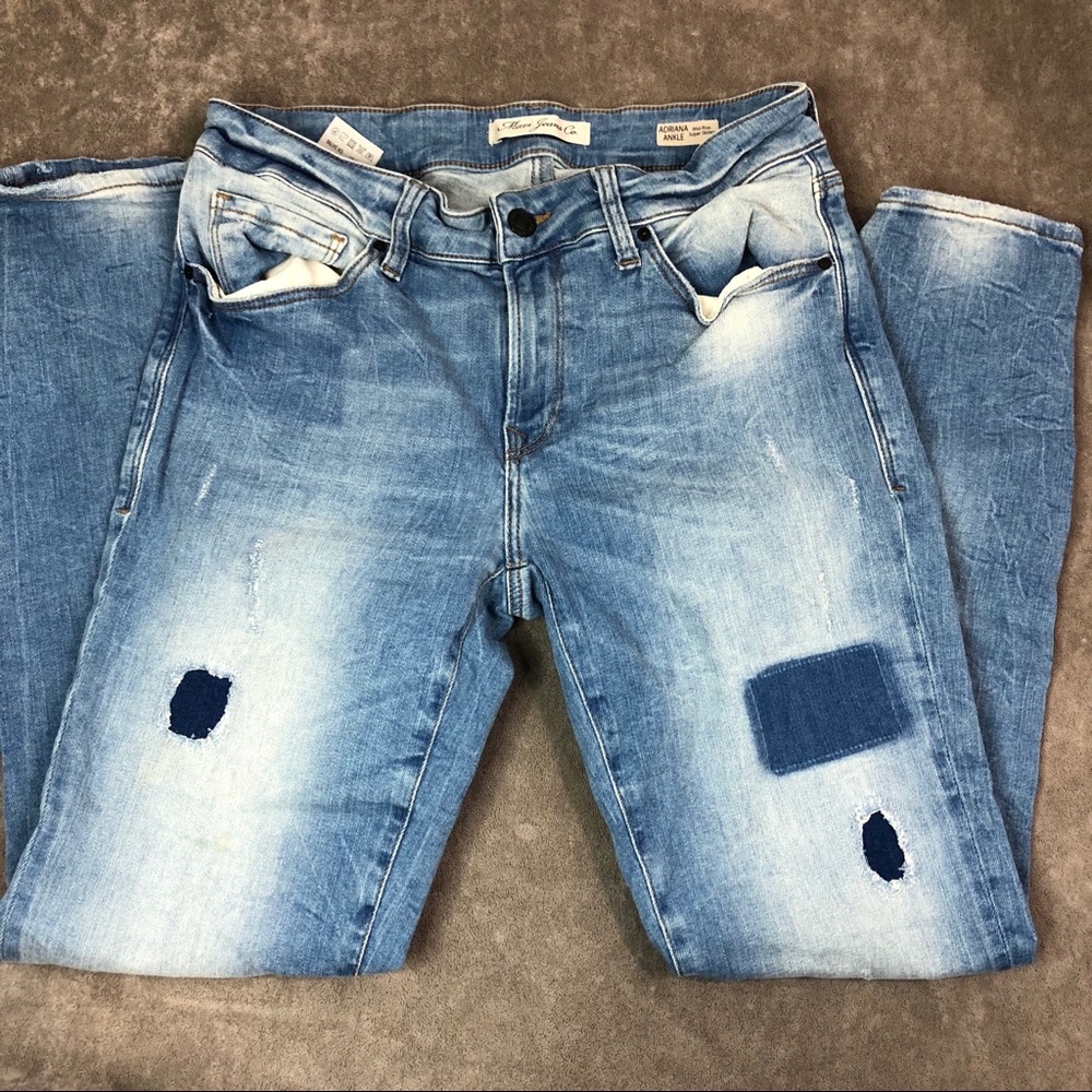 Mavi Adriana distressed ankle super skinny jeans